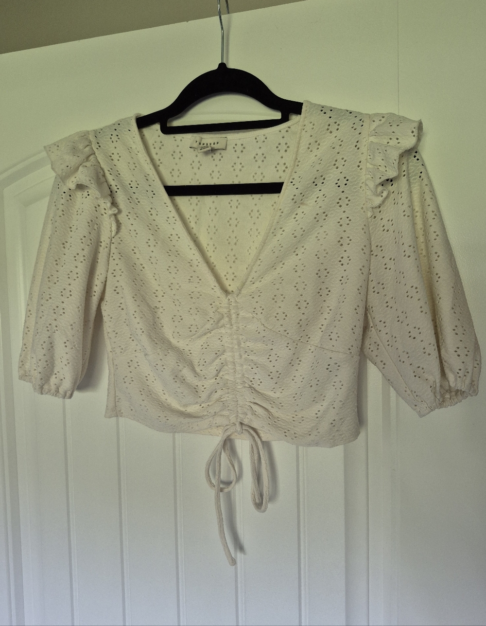 Topshop Boho Eyelet Cropped Top